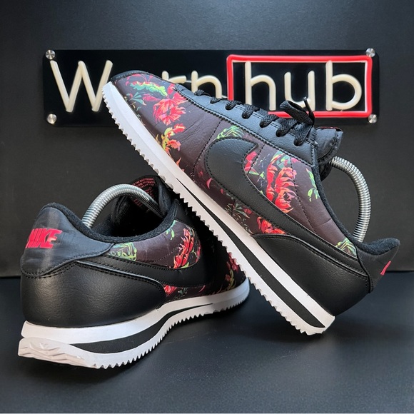 Nike Cortez Basic Floral Shoes • BV6067-001 • Black / Floral • Mens Size 10 - Picture 6 of 10